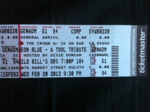 Wild Bills Ticket for Aeon Blue